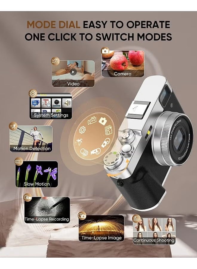 Beauenty 48MP 4K Camera - Autofocus Digital Camera - Anti-shake - Rechargeable Compact Mini Camera with 16X Digital - Portable Pocket Camera - Image 3