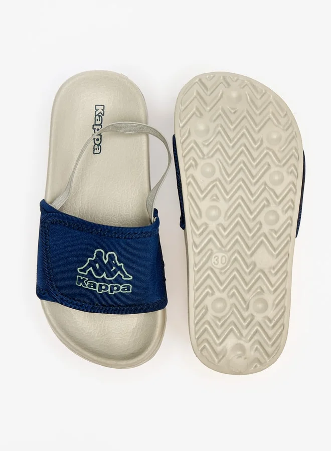 Kappa Boy's Logo Print Sandals with Back Strap