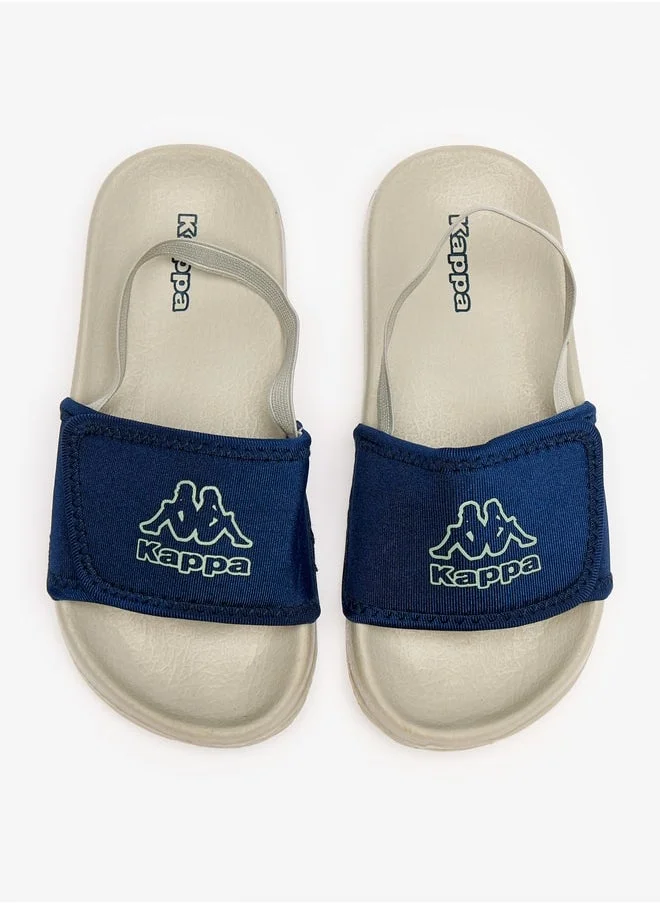 Kappa Boy's Logo Print Sandals with Back Strap