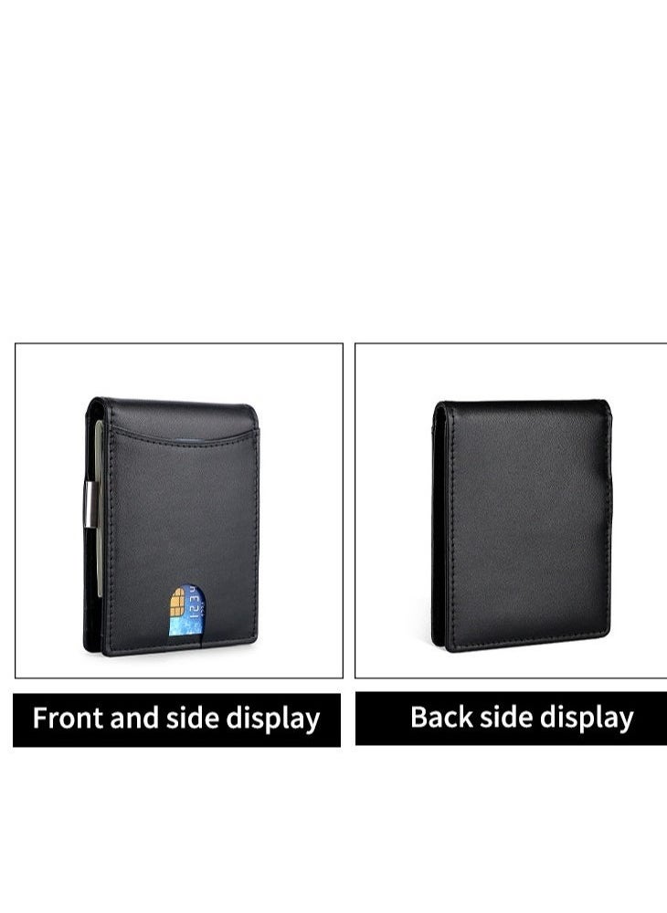 Skycare - Skycare Slim Wallets for Men - Leather Money Clip Mens Wallet - RFID Blocking Front Pocket Bifold Wallet - Minimalist Credit Card Holder with Gift Box - Image 1