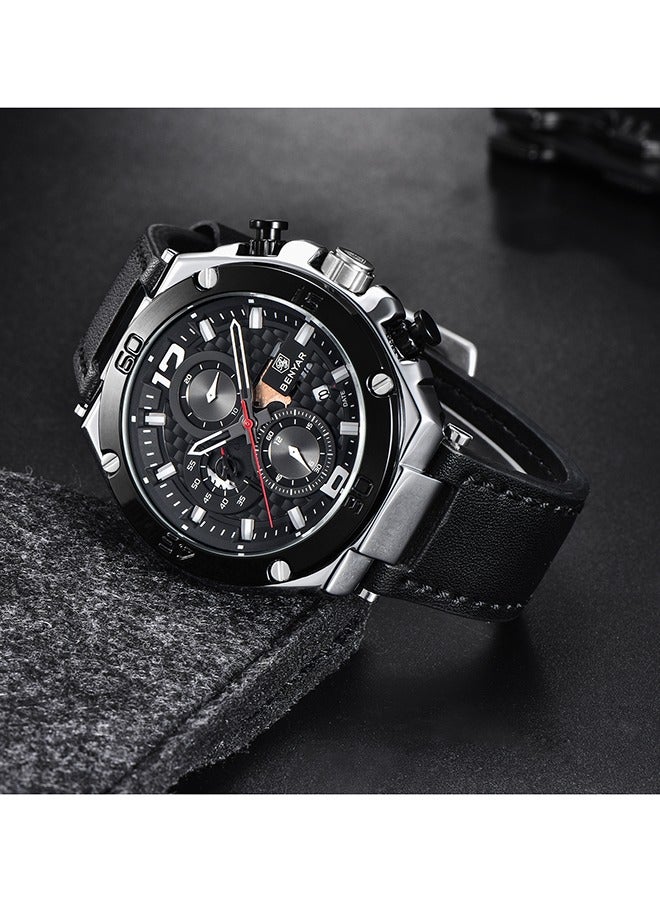 BENYAR Watches for Men Quartz Movement Analog Chronograph Fashion Business Sport Design Leather Strap 30M Waterproof Mens Wrist Watch - Image 3