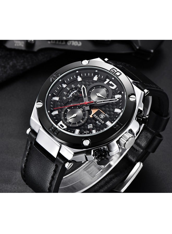 BENYAR Watches for Men Quartz Movement Analog Chronograph Fashion Business Sport Design Leather Strap 30M Waterproof Mens Wrist Watch - Image 4