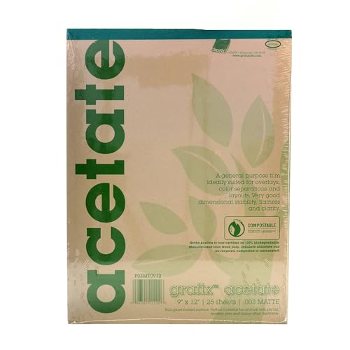 Grafix Matte Acetate Film Pads 0.003 9 in. x 12 in. pad of 25 - Image 1