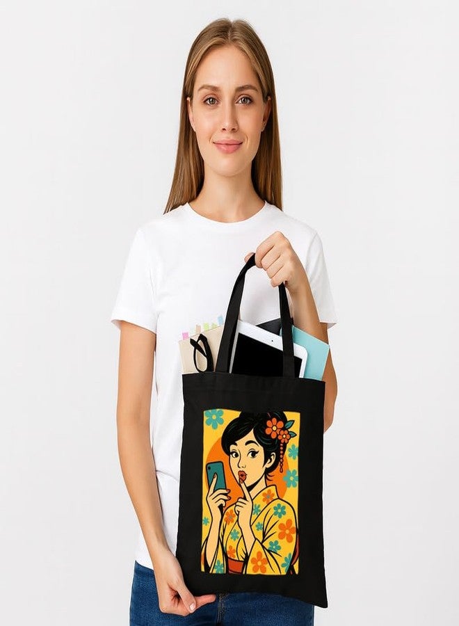 PrintingZone Printed Tote Bag For Women| Modern Look Canvas Printed Tote Bag for Women - Image 4