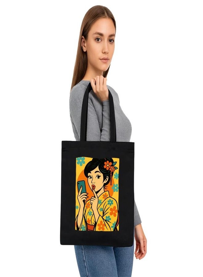 PrintingZone Printed Tote Bag For Women| Modern Look Canvas Printed Tote Bag for Women - Image 3