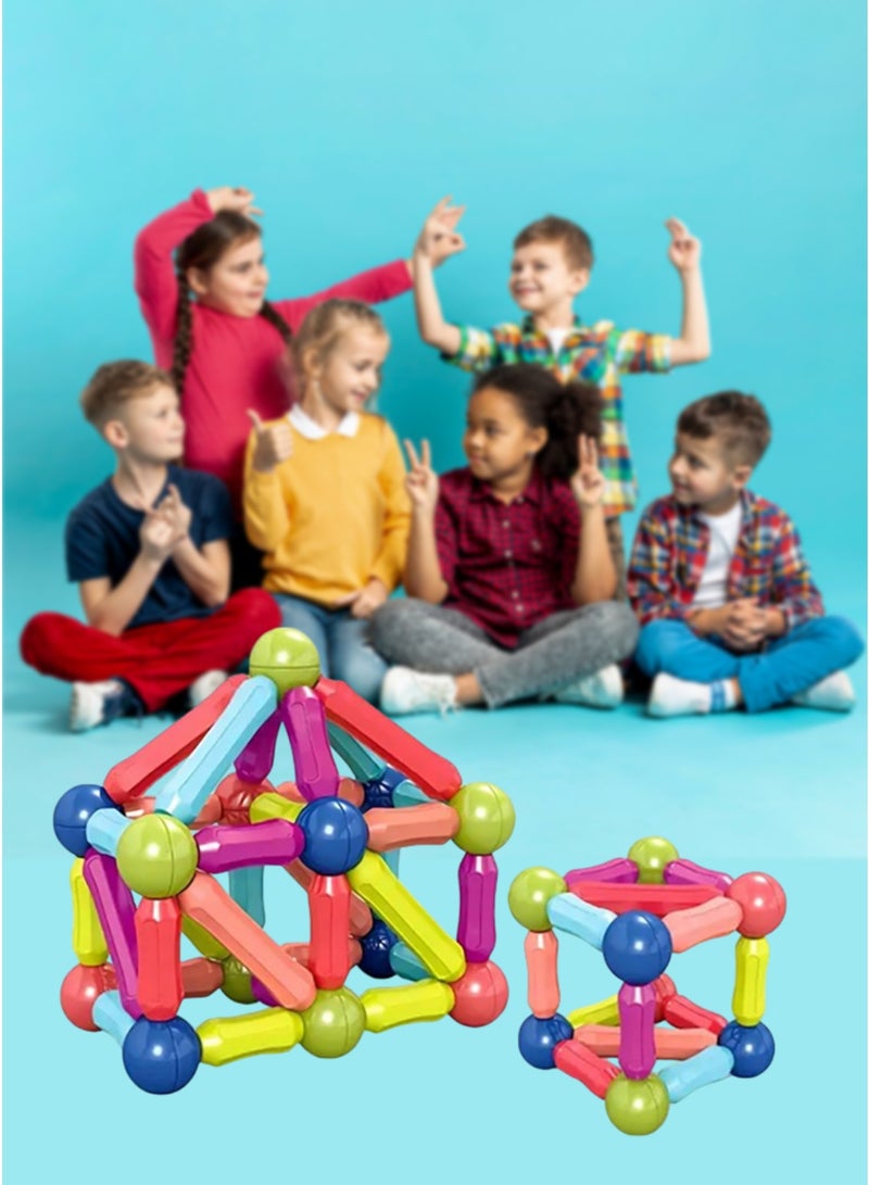42 Pcs Magnetic Balls and Rods Set, Magnetic Building Set, Magnetic Balls and Sticks - Featuring Safe, Extra-Strong, Montessori Toys STEM Stacking Toys for Boys & Girls 3+ - Image 1