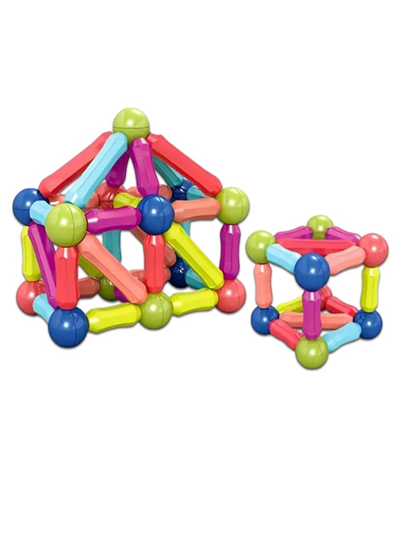 42 Pcs Magnetic Balls and Rods Set, Magnetic Building Set, Magnetic Balls and Sticks - Featuring Safe, Extra-Strong, Montessori Toys STEM Stacking Toys for Boys & Girls 3+ - Image 4