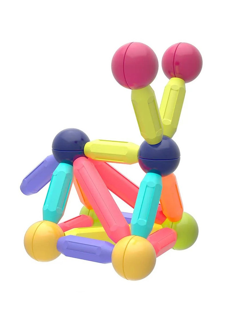 42 Pcs Magnetic Balls and Rods Set, Magnetic Building Set, Magnetic Balls and Sticks - Featuring Safe, Extra-Strong, Montessori Toys STEM Stacking Toys for Boys & Girls 3+ - Image 2