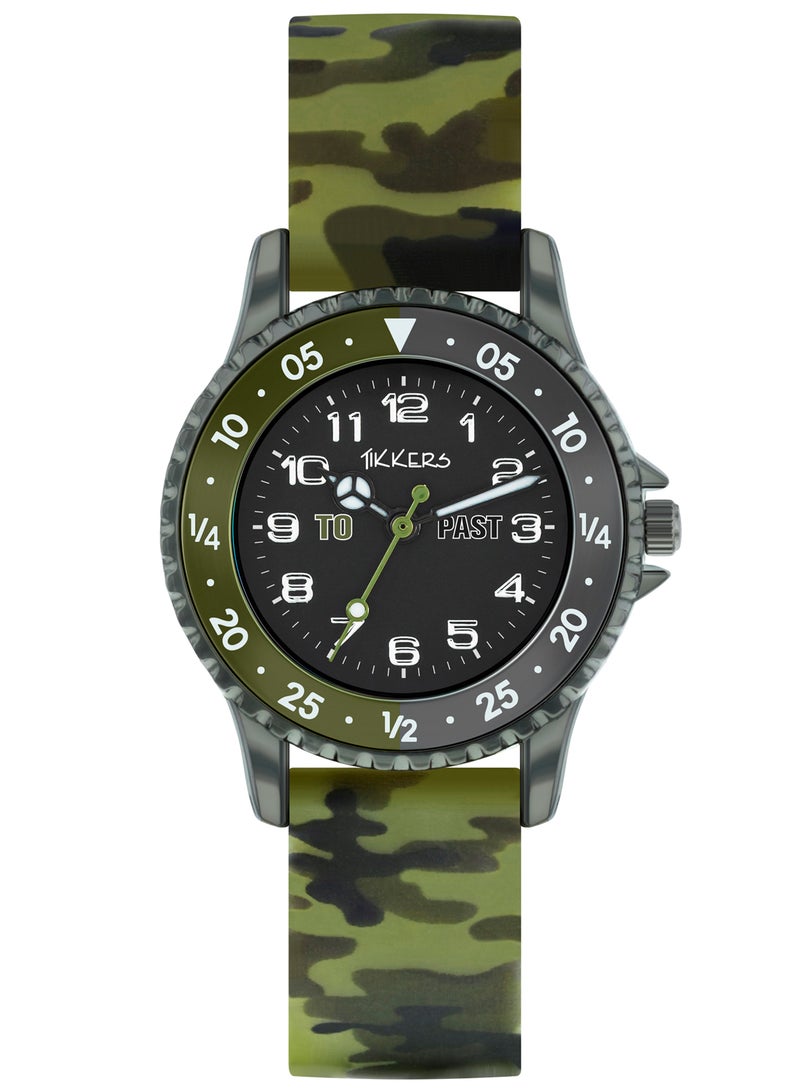 Tikkers Tikkers Camo Silicone Time Teacher Strap Boys Watch - ATK1085 - Image 1