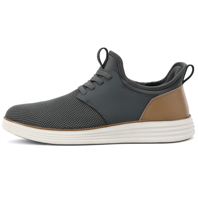 VILOCY Men's Slip On Casual Dress Sneakers Hands Free Fashion Sneakers Mesh Tennis Walking Shoes Comfortable Work Shoes Breathable Lightweight Non Slip Grey, EU44.5 - Image 5