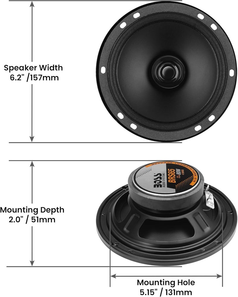 BOSS Audio Systems BRS65 6.5 Inch Replacement Car Door Speaker - Image 4