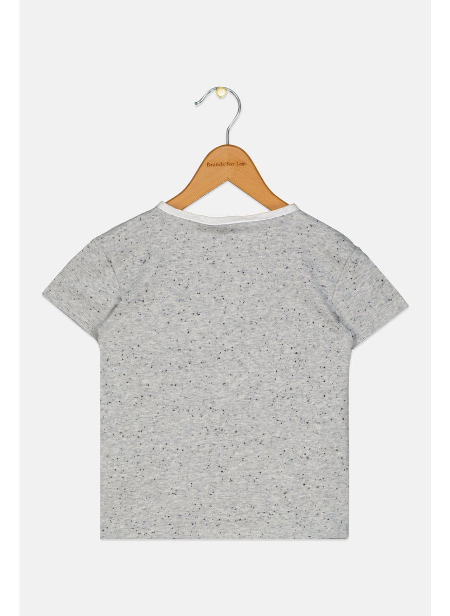 First Wave - Toddlers Boy Short Sleeve Heather T-Shirt, Grey - Image 1