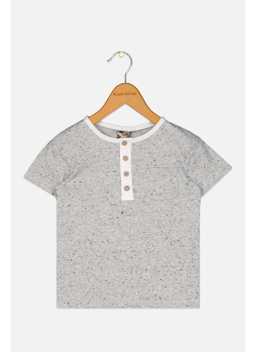 First Wave - Toddlers Boy Short Sleeve Heather T-Shirt, Grey - Image 1
