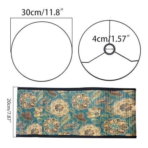 Yuqim Floral Lamp Shades E27 Vintage Lampshade 118 x 79 Printed Oval Lamp Cover for Table Floor Light ChandelierFlower Printing - Image 3