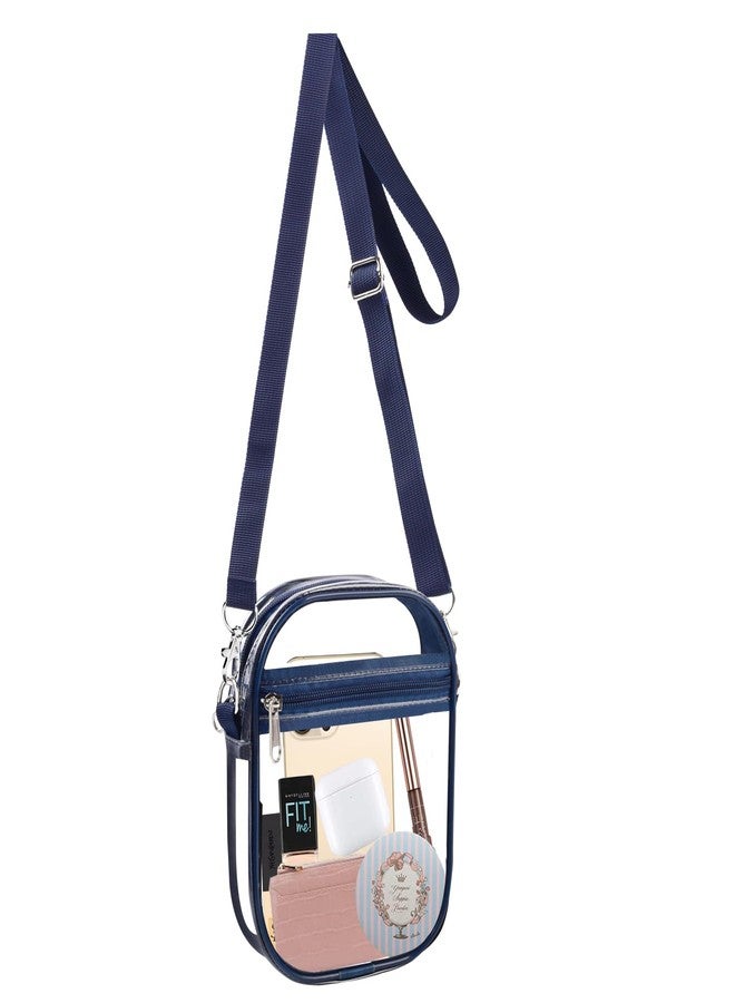 Fibrdoo Clear Crossbody Purse Bag, Clear Bag Stadium Approved with Front Pocket for Concerts Sports Festivals, Clear - Image 1