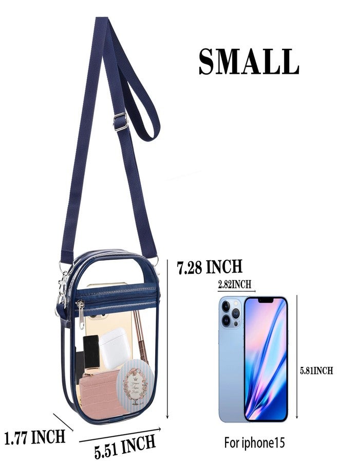 Fibrdoo Clear Crossbody Purse Bag, Clear Bag Stadium Approved with Front Pocket for Concerts Sports Festivals, Clear - Image 3