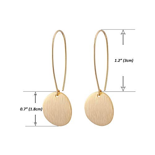 SOFYBJA Long 18k Gold Plated Round Dangle Earrings for Women Lightweight Circle Drop Earrings - Image 3