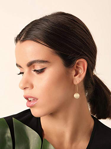 SOFYBJA Long 18k Gold Plated Round Dangle Earrings for Women Lightweight Circle Drop Earrings - Image 5