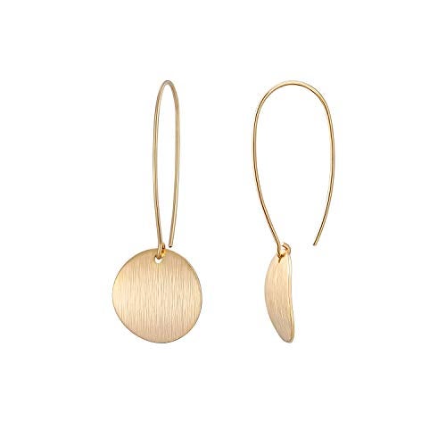 SOFYBJA Long 18k Gold Plated Round Dangle Earrings for Women Lightweight Circle Drop Earrings - Image 1