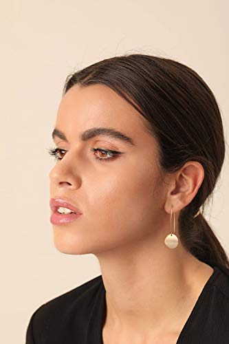 SOFYBJA Long 18k Gold Plated Round Dangle Earrings for Women Lightweight Circle Drop Earrings - Image 4