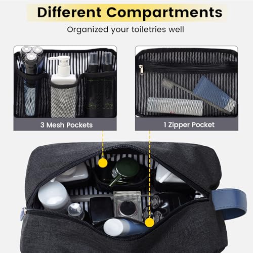 Vorspack Toiletry Bag for Men - Water Resistant Travel Bag for Toiletries, Lightweight Hygiene Bag for Bathroom, Travel Essentials, Gifts - Black&Blue - Image 3