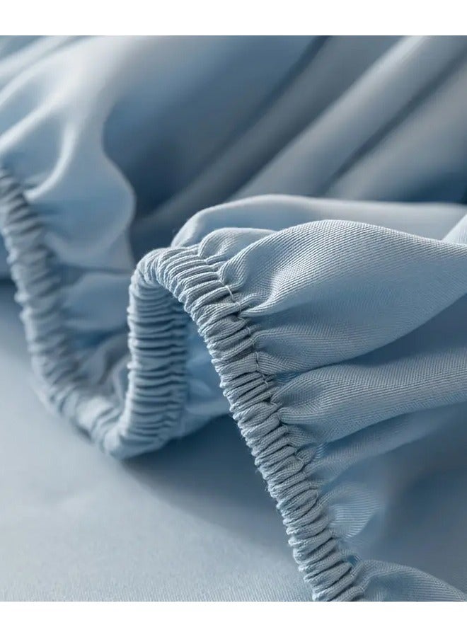 Single Fitted Bed Sheet Sky Blue 90 x 200 cm  - Image 2