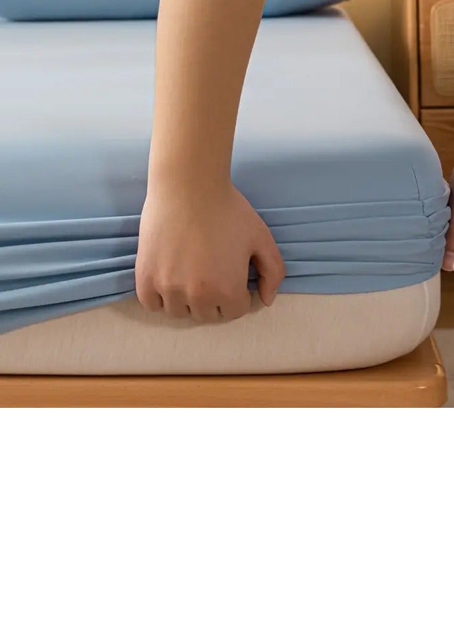 Single Fitted Bed Sheet Sky Blue 90 x 200 cm  - Image 3