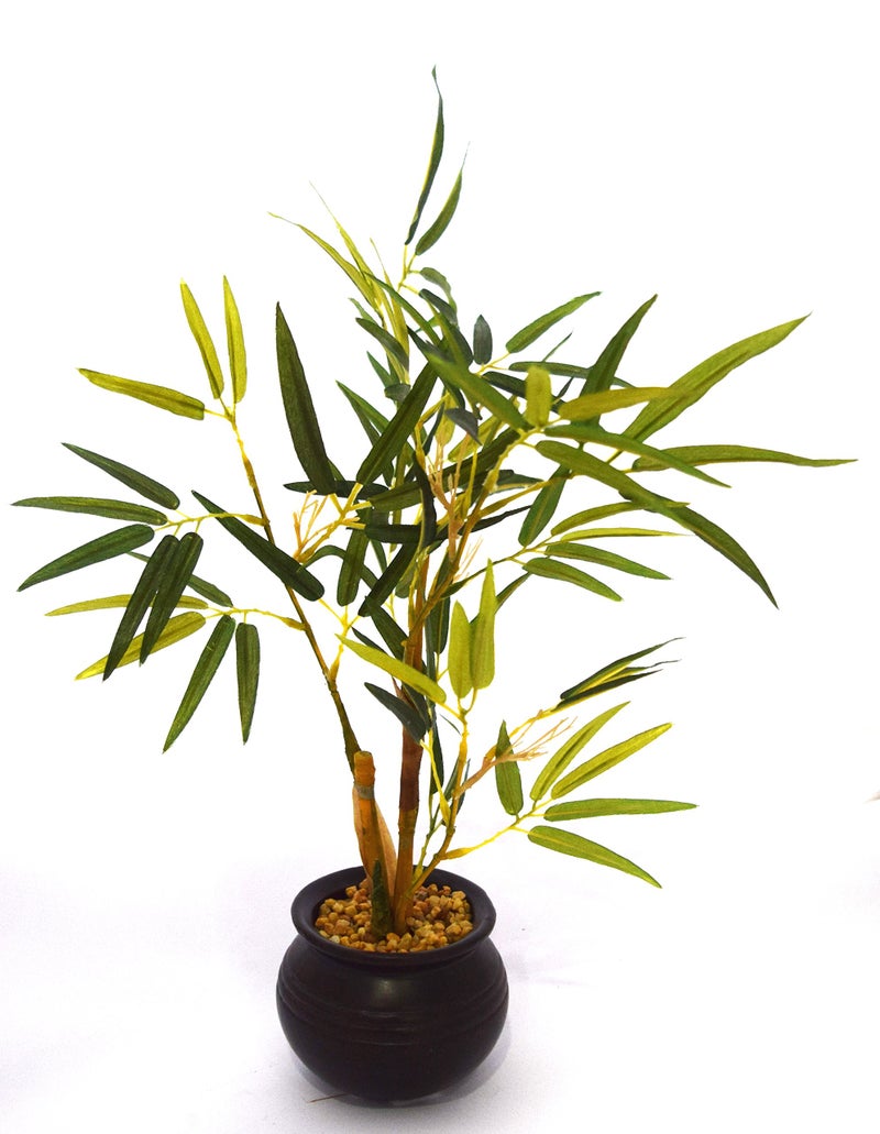 Fourwalls Artificial Bamboo Bonsai Plant in a Ceramic Vase for Home and Office Decor (30 cm Tall, Multicolor) - Image 5