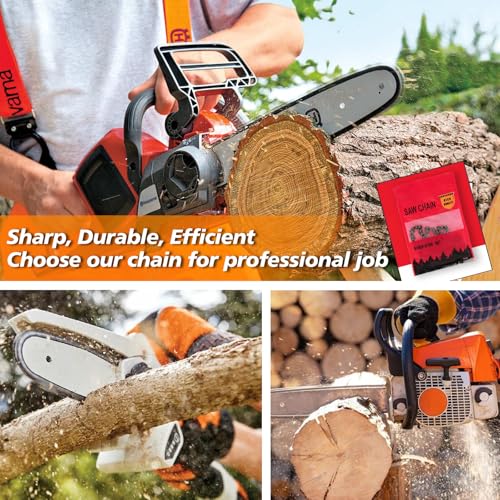M.A.K 10 inch Chainsaw Chain 58DL Drive Link, 1/4" Pitch, 0.050” Gauge, Fit for Craftsman, Echo, Poulan, Ryobi, Worx 10 inch Chainsaw Chains, 3pcs - Image 3