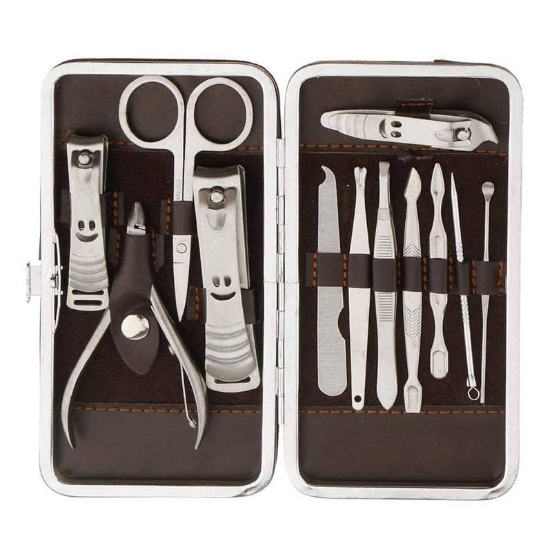 Generic 12 Pieces Stainless Steel Manicure Nails Clipper Tools Cuticle Removal Set Travel KitHealth Beauty Nail Care Manicure Pedicure ManicurePedicure Tools Kits  - Image 1