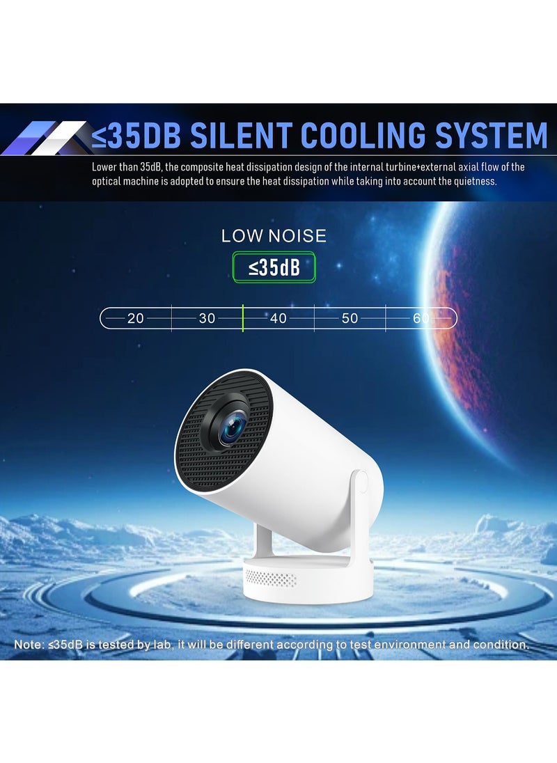 Mi VAZA - 2025 Newest Smart Projector HY300 PLUS 4K HDR with 3000 Lumens Daylight Viewing-50% Brighter LounderThan other Projectors- Full HD 1280*720P - Support 4K - Electronic Focus - Android 11.0 - Portable Projector with WiFi 6 and Bluetooth 5.4 - Mobile Home Theater - Compatible with Android/iOS/Windows/TV Stick/HDMI/USB - Image 1