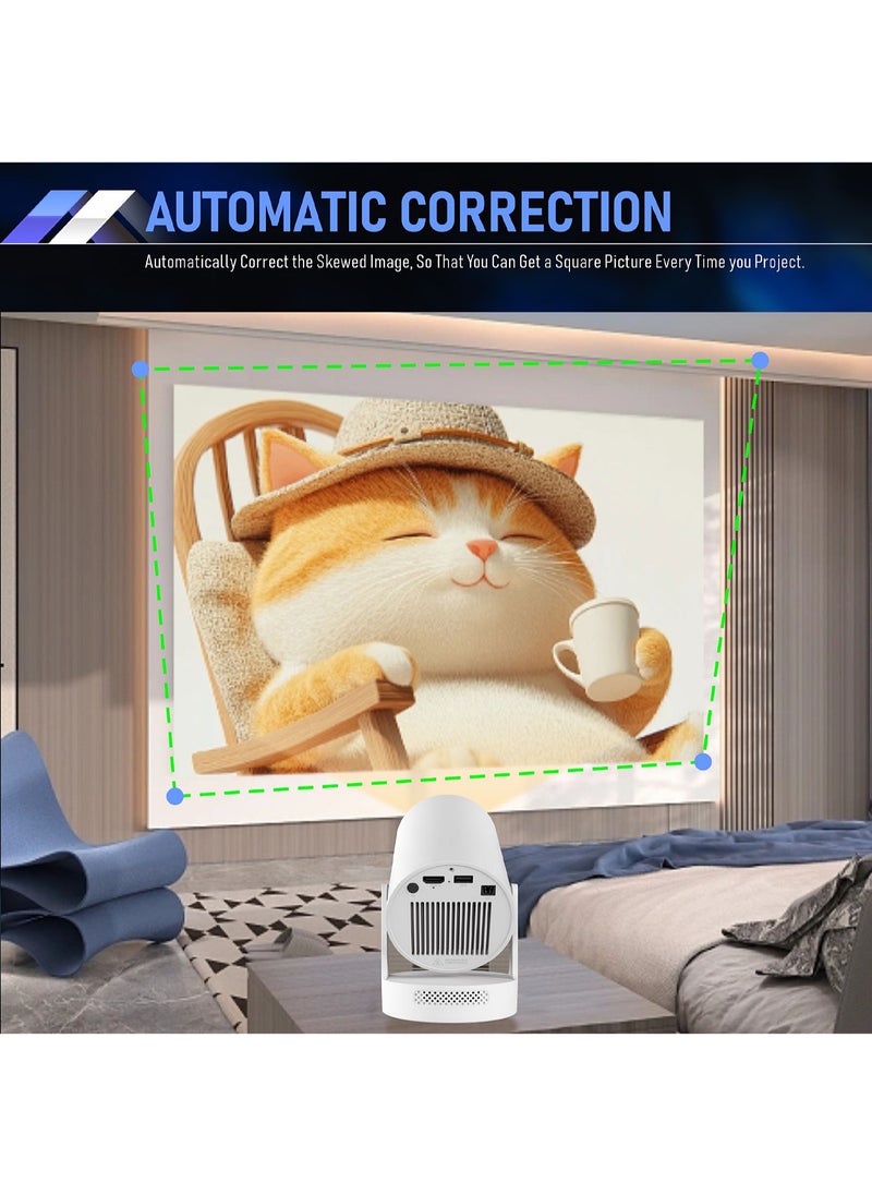 Mi VAZA - 2025 Newest Smart Projector HY300 PLUS 4K HDR with 3000 Lumens Daylight Viewing-50% Brighter LounderThan other Projectors- Full HD 1280*720P - Support 4K - Electronic Focus - Android 11.0 - Portable Projector with WiFi 6 and Bluetooth 5.4 - Mobile Home Theater - Compatible with Android/iOS/Windows/TV Stick/HDMI/USB - Image 1