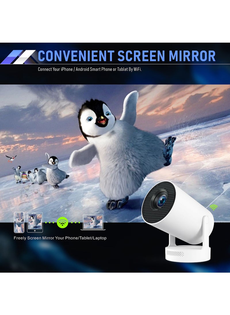 Mi VAZA - 2025 Newest Smart Projector HY300 PLUS 4K HDR with 3000 Lumens Daylight Viewing-50% Brighter LounderThan other Projectors- Full HD 1280*720P - Support 4K - Electronic Focus - Android 11.0 - Portable Projector with WiFi 6 and Bluetooth 5.4 - Mobile Home Theater - Compatible with Android/iOS/Windows/TV Stick/HDMI/USB - Image 1