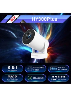 Mi VAZA 2025 Newest Smart Projector HY300 PLUS 4K HDR with 3000 Lumens Daylight Viewing-50% Brighter LounderThan other Projectors- Full HD 1280*720P - Support 4K - Electronic Focus - Android 11.0 - Portable Projector with WiFi 6 and Bluetooth 5.4 - Mobile Home Theater - Compatible with Android/iOS/Windows/TV Stick/HDMI/USB  - Image 2