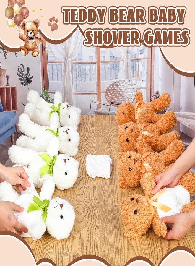 Seenelling 8 Sets Bear Blindfolded Diaper Changing Baby Shower Games Baby Dolls Diapers for Bridal Shower Gender Reveal Games Prizes Gifts for Adults Boys Girls (Brown,White) - Image 3