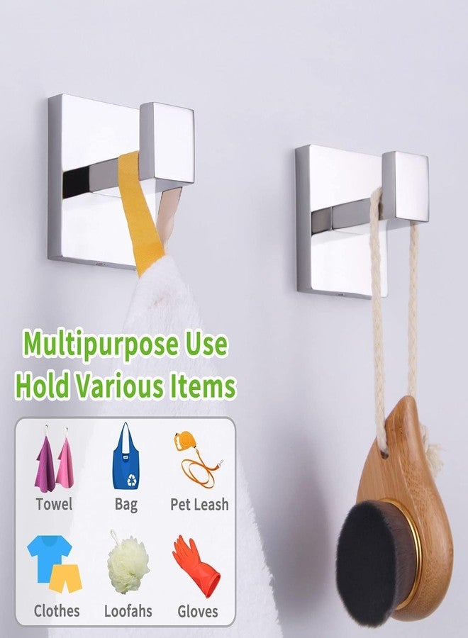 LUXIUR Wall Hooks for Hanging Strong 5Kg, Cloth Hook Stand for Bathroom and Kitchen, SUS 304 Grade Stainless Steel Robe Hook, Wall Hanger Hook, Bathroom Accessories, Chrome Finish, 2 Pack - Image 4