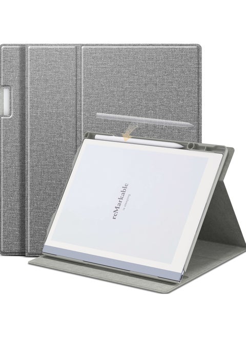 Folding Case Cover with Pen Slot for Remarkable 2 10.3"- Grey