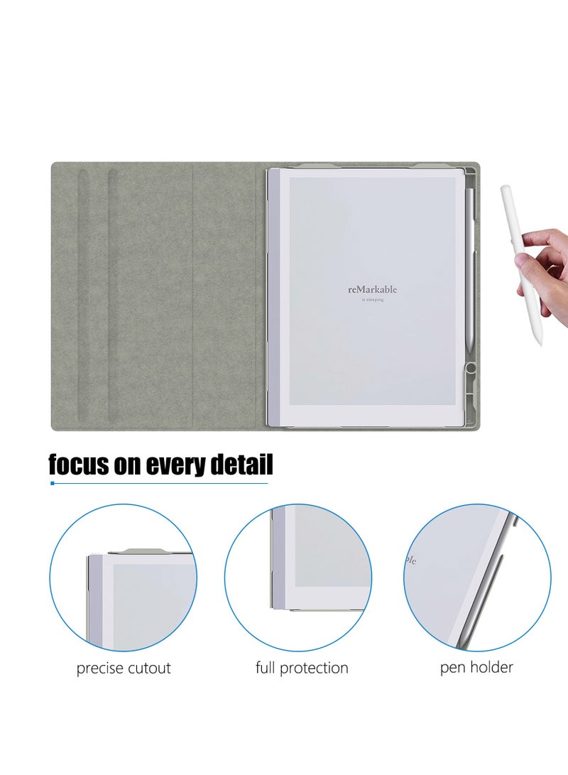 My Choice Folding Case Cover with Pen Slot for Remarkable 2 10.3"- Grey - Image 2