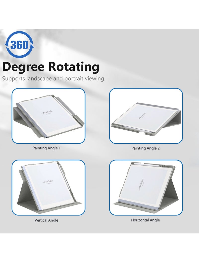 My Choice Folding Case Cover with Pen Slot for Remarkable 2 10.3"- Grey - Image 5