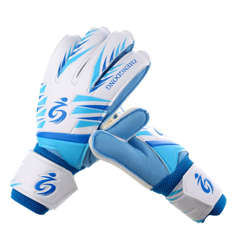 Generic Youth Goalkeeper Gloves Non-Slip Training Blue