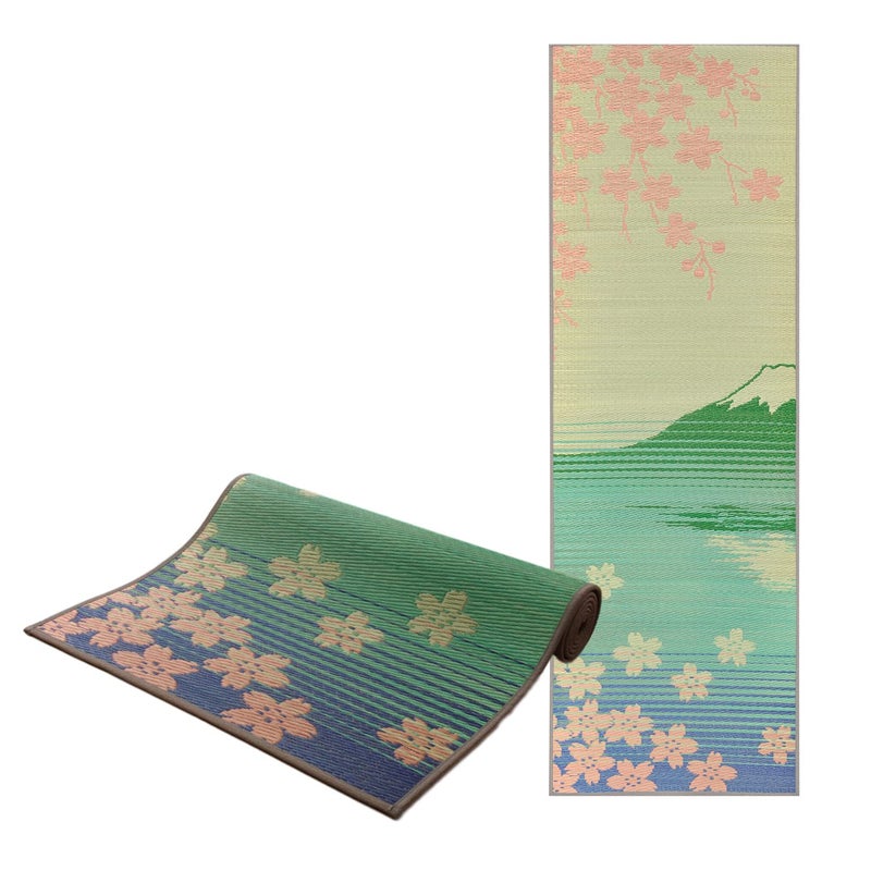 FULI Japanese Tatami Yoga Mat, Igusa Mat, Non Slip Exercise & Fitness Mats, Pilates & Floor Workouts, Made in Japan (1/4" Thick), Sakura Fuji - Image 1