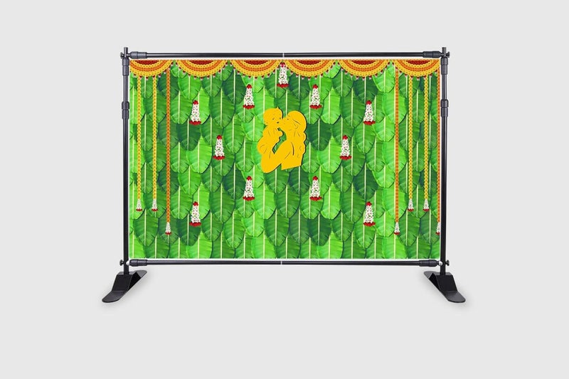 Backdropon تصميم خلفية حفل تسمية المولود، خلفية تقليدية لتزيين الحفلات/ستارة خلفية للعبادة/المهرجان بحجم 5 أقدام ارتفاع و8 أقدام عرض (5 * 8) - Image 2