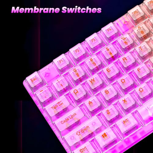 Ant Esports MK1720 Pro Wired Transparent Gaming Keyboard | 104 Keys Membrane Keyboard | Black & White Keycaps | Rainbow LED Backlight | USB Plug & Play |10M Click Lifespan for PC, Laptop, Mac* & Linux - Image 4