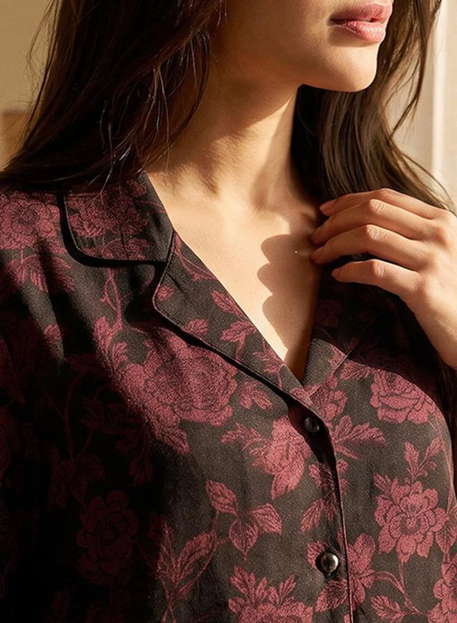 Splash FAV BLACK Intimates Pyjama Set Shirt & Trousers Viscose for Women | Best Price UAE