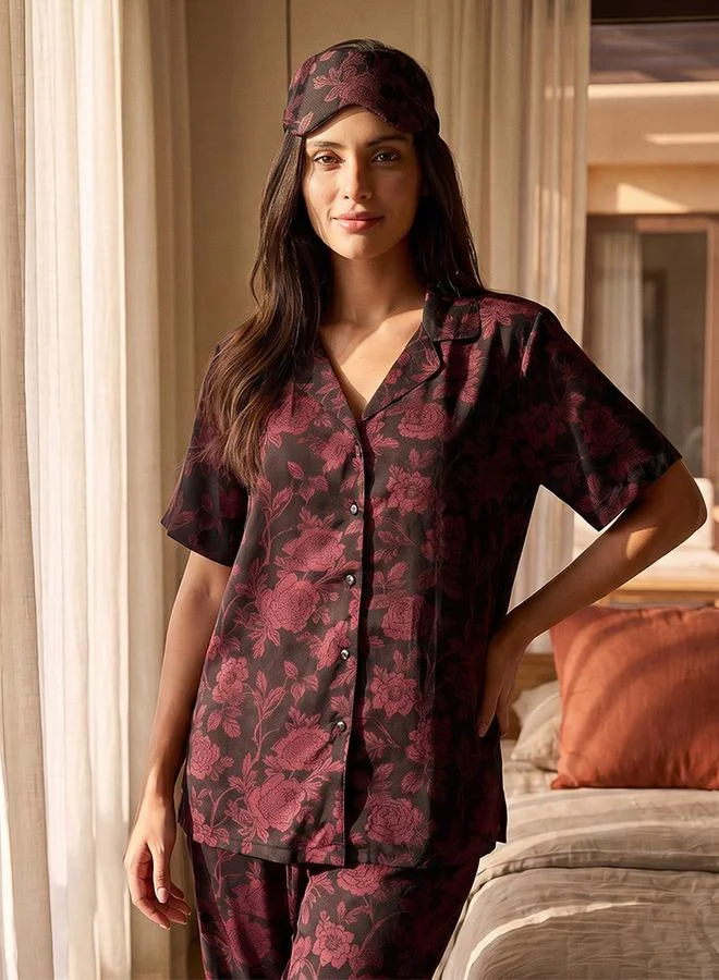 Splash FAV BLACK Intimates Pyjama Set Shirt & Trousers Viscose for Women | Best Price UAE