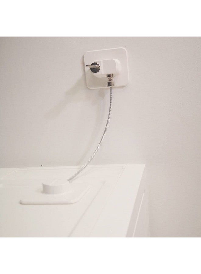 YEYA Upgraded No Drill Anti Tip Furniture Wall Anchors for Baby Proofing White 4 Pack - Image 4