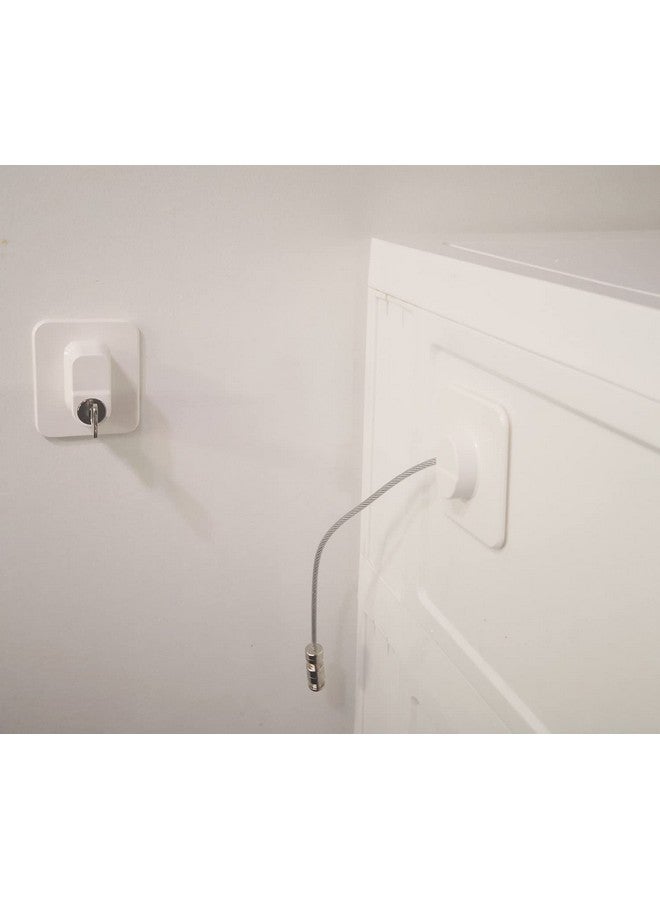 YEYA Upgraded No Drill Anti Tip Furniture Wall Anchors for Baby Proofing White 4 Pack - Image 3