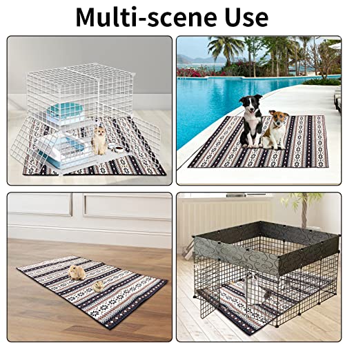 VCEPJH Large Rabbit Floor Mats for Indoor Rabbit Cage Liners Washable 78.7"X47.2" Reusable Bunny Rugs for Playpen Pad Soft Animal Cage Flooring Anti Slip Pet Carpet for Ferret Guinea Pig Bedding - Image 5