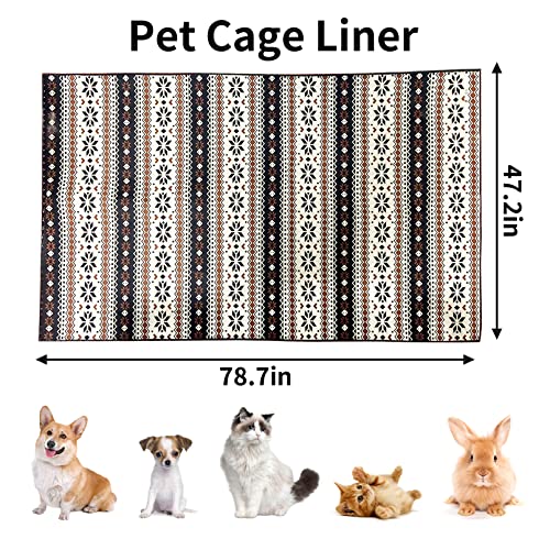 VCEPJH Large Rabbit Floor Mats for Indoor Rabbit Cage Liners Washable 78.7"X47.2" Reusable Bunny Rugs for Playpen Pad Soft Animal Cage Flooring Anti Slip Pet Carpet for Ferret Guinea Pig Bedding - Image 2