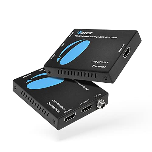 OREI HDMI Extender UltraHD Over Single Cat6/Cat7 Cable 4K @ 60Hz with HDR & IR Control - Up to 165 ft EDID Management - Image 1